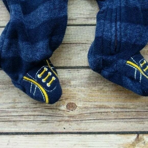 Child of Mine Mommy's Rookie Blue Striped Football Fleece PJs -newborn - Picture 3 of 3